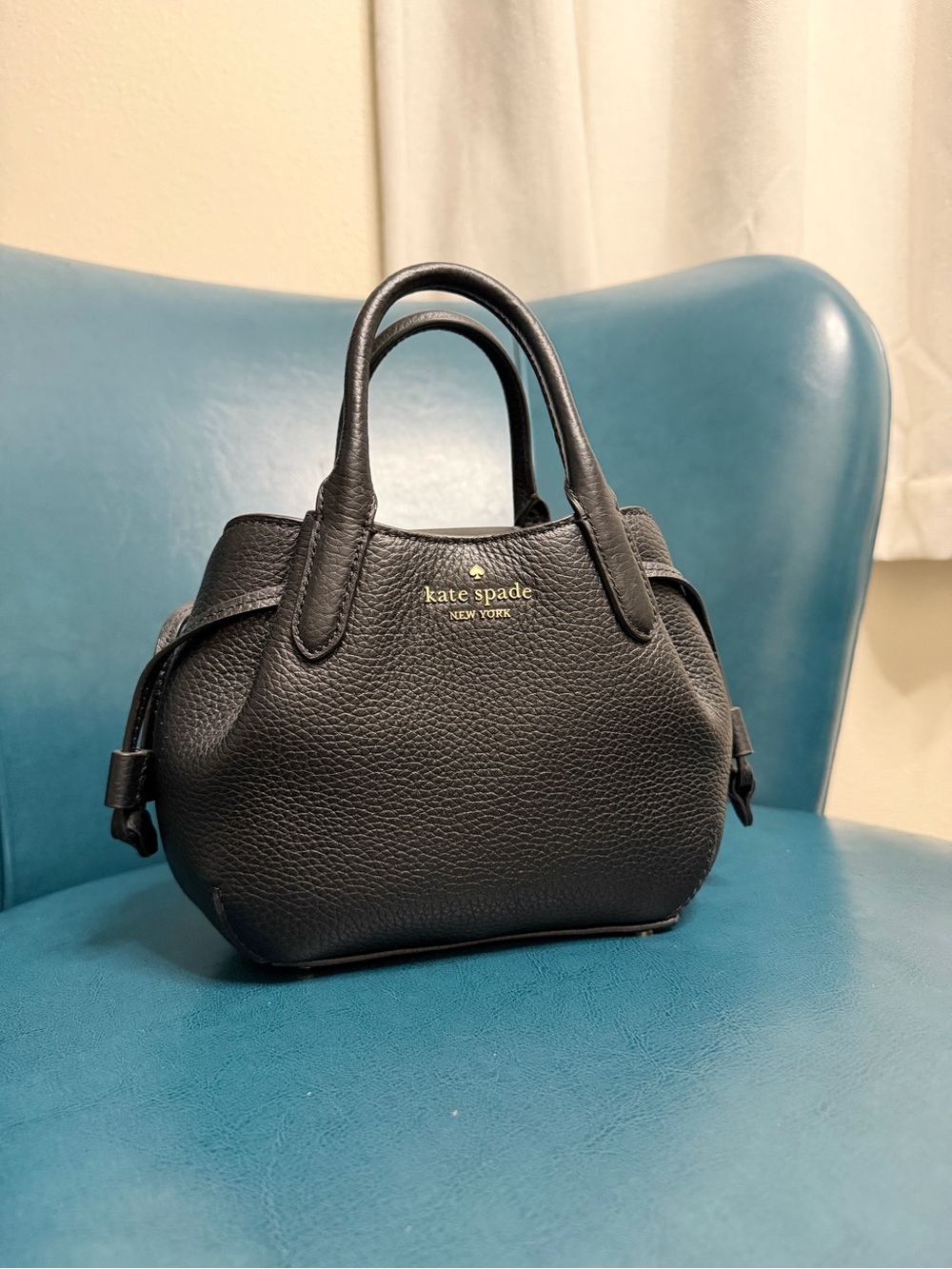 kate spade Black Pebbled Mini Dome Satchel